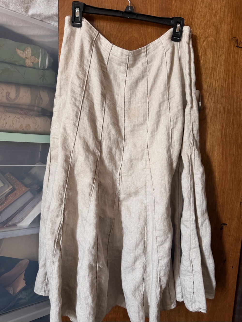 J. Jill Linen A-Line Maxi Skirt in Natural